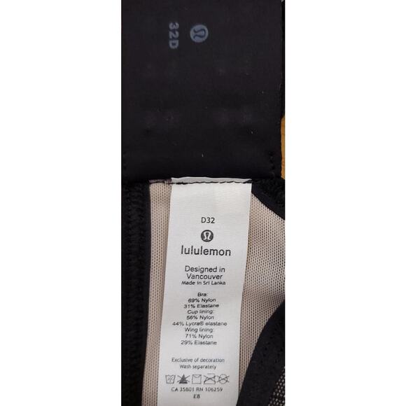 Lululemon Black Beige Like Nothing Lace Bra 32D - Picture 10 of 11